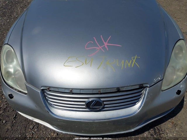 2002 Lexus Sc 430 მანქანა იყიდება აუქციონზე, vin: JTHFN48Y320013615, აუქციონის ნომერი: 45045467