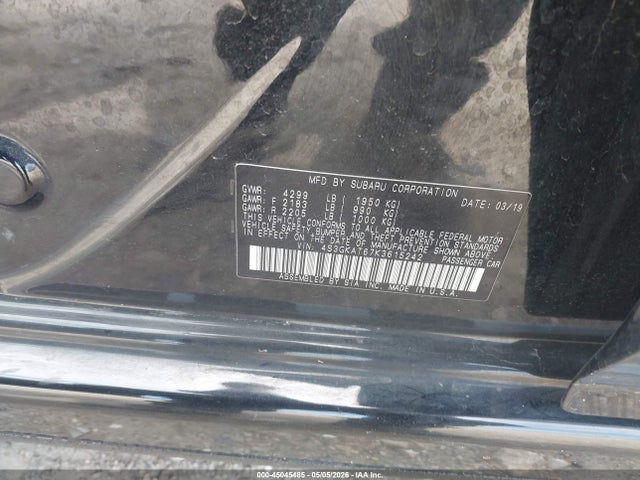 45045485 :رقم المزاد ، 4S3GKAT67K3615242 vin ، 2019 Subaru Impreza 2.0i Limited مزاد بيع