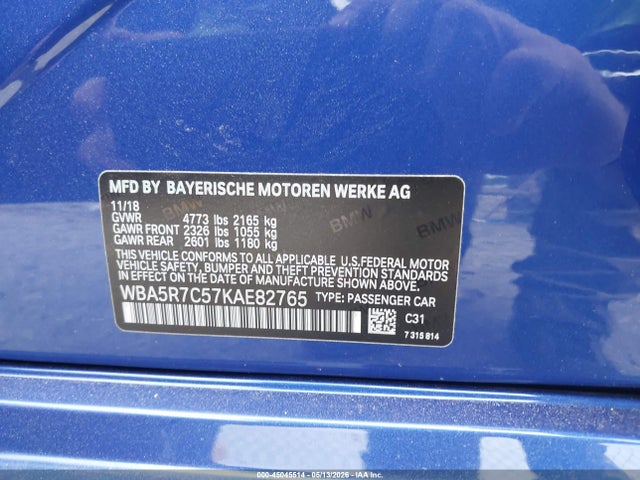 BMW 330i Xdrive 2019 WBA5R7C57KAE82765 Image 9