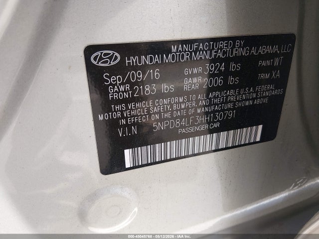 Продажа на аукционе авто 2017 Hyundai Elantra Se, vin: 5NPD84LF3HH130791, номер лота: 45045768