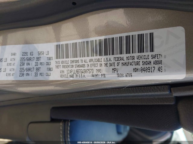 Aukcja sprzedaży 2016 Jeep Cherokee Sport, vin: 1C4PJLAB7GW307573, numer aukcji: 45045814