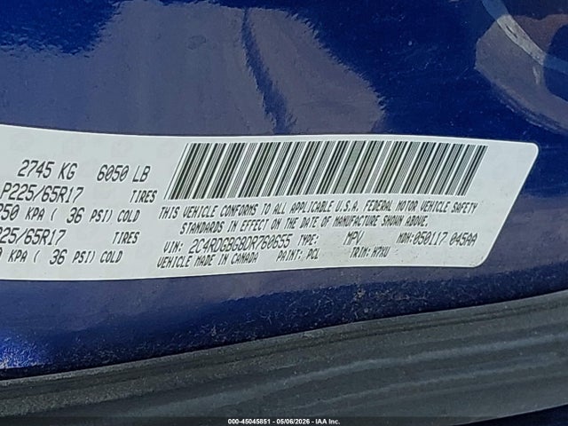2013 Dodge Grand Caravan Se მანქანა იყიდება აუქციონზე, vin: 2C4RDGBG8DR760655, აუქციონის ნომერი: 45045851