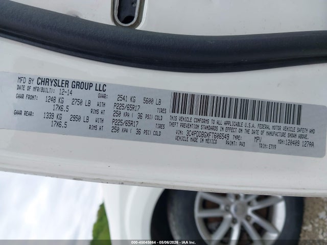 Aukcja sprzedaży 2015 Dodge Journey Sxt, vin: 3C4PDDBGXFT606549, numer aukcji: 45045864
