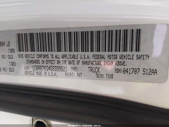 45046014 :رقم المزاد ، 1C6RR7KG4GS339821 vin ، 2016 Ram 1500 Tradesman مزاد بيع