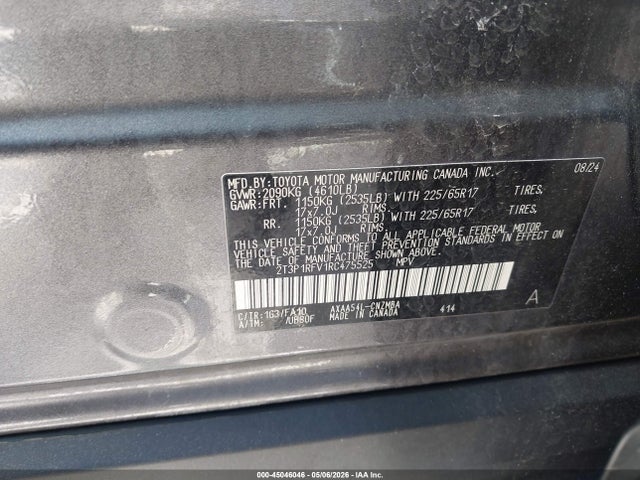 Aukcja sprzedaży 2024 Toyota Rav4 Xle, vin: 2T3P1RFV1RC475525, numer aukcji: 45046046