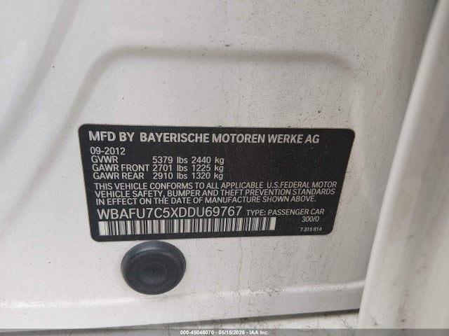 45046070 :رقم المزاد ، WBAFU7C5XDDU69767 vin ، 2013 Bmw 535i Xdrive مزاد بيع