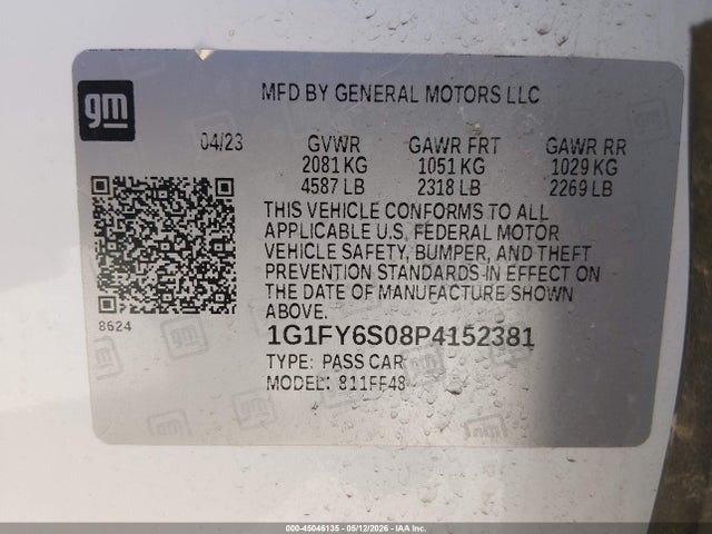 Продажа на аукционе авто 2023 Chevrolet Bolt Euv Fwd Lt, vin: 1G1FY6S08P4152381, номер лота: 45046135