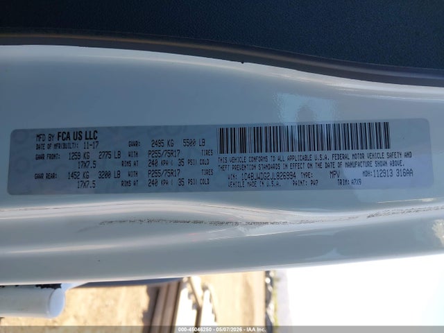 Продаж на аукціоні авто 2018 Jeep Wrangler Jk Unlimited Sport S 4x4, vin: 1C4BJWDG2JL826994, номер лоту: 45046250