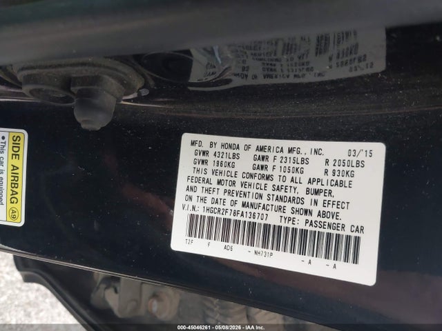 1HGCR2F78FA136707 Honda ACCORD EX