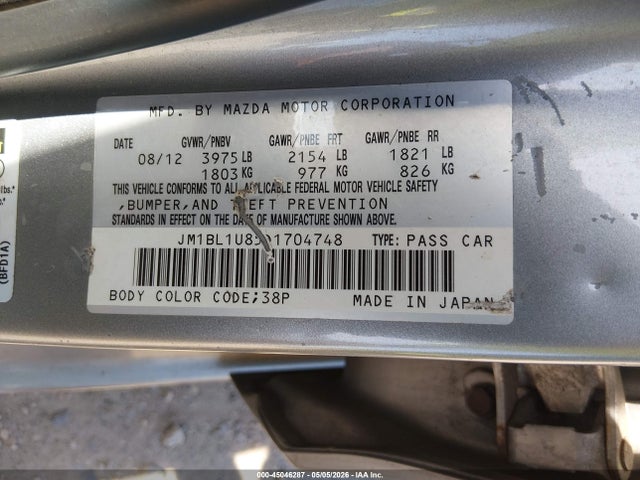 Продажа на аукционе авто 2013 Mazda Mazda3 I Sport, vin: JM1BL1U85D1704748, номер лота: 45046287