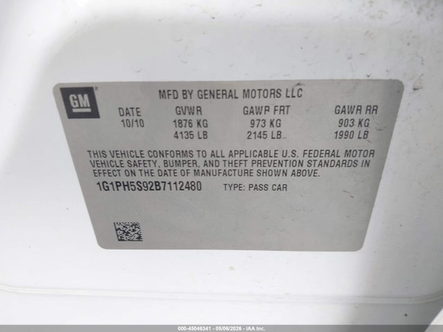 Продажа на аукционе авто 2011 Chevrolet Cruze Ltz, vin: 1G1PH5S92B7112480, номер лота: 45046341