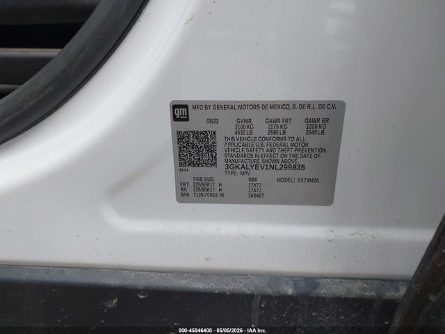 45046408 :رقم المزاد ، 3GKALYEV1NL299835 vin ، 2022 Gmc Terrain Awd At4 مزاد بيع