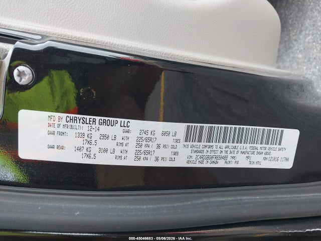 45046683 :رقم المزاد ، 2C4RDGBG0FR650489 vin ، 2015 Dodge Grand Caravan American Value Pkg مزاد بيع