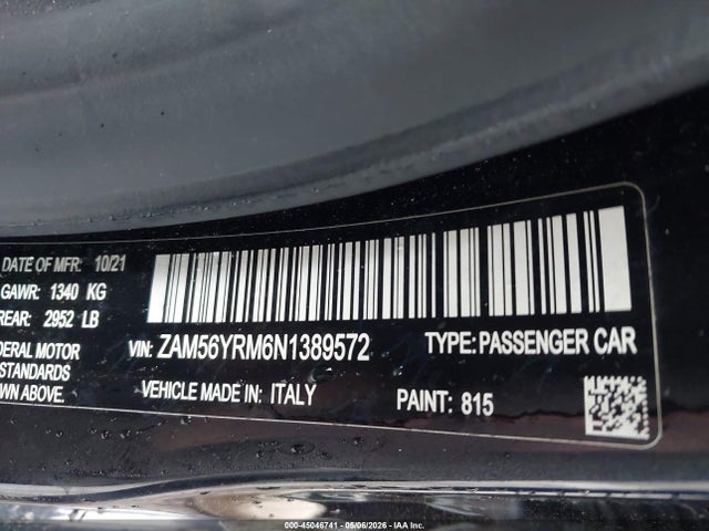 Aukcja sprzedaży 2022 Maserati Quattroporte Modena Q4, vin: ZAM56YRM6N1389572, numer aukcji: 45046741
