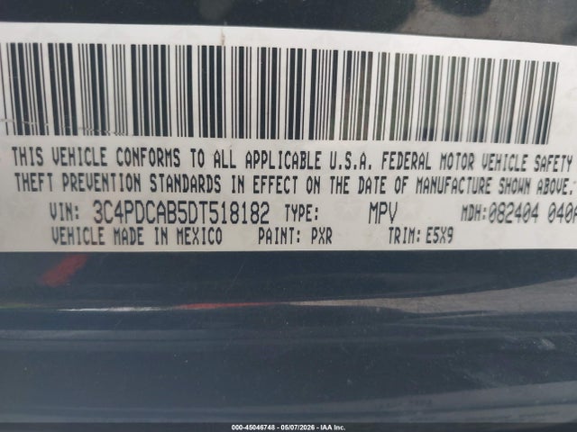 Aukcja sprzedaży 2013 Dodge Journey American Value Pkg, vin: 3C4PDCAB5DT518182, numer aukcji: 45046748