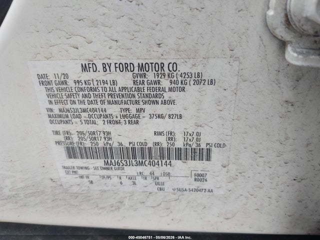 Ford Ecosport Ses 2021 MAJ6S3JL3MC404144 Image 9