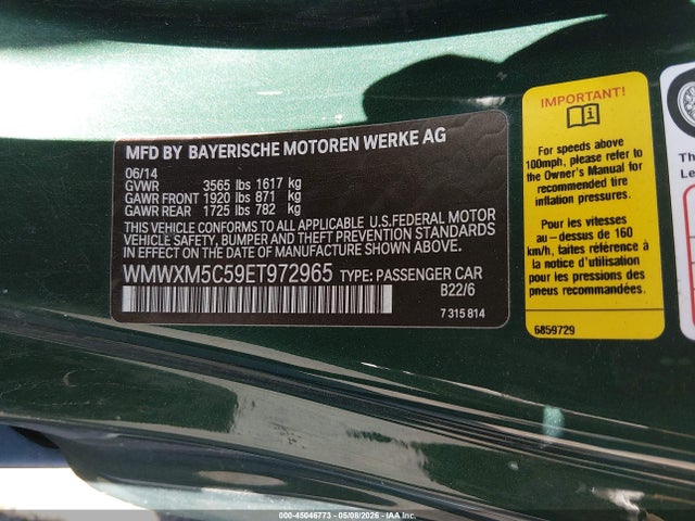 Продаж на аукціоні авто 2014 Mini Hardtop Cooper, vin: WMWXM5C59ET972965, номер лоту: 45046773