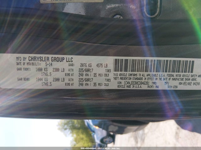 45046844 :رقم المزاد ، 1C4NJDEB0ED846391 vin ، 2014 Jeep Compass Latitude مزاد بيع