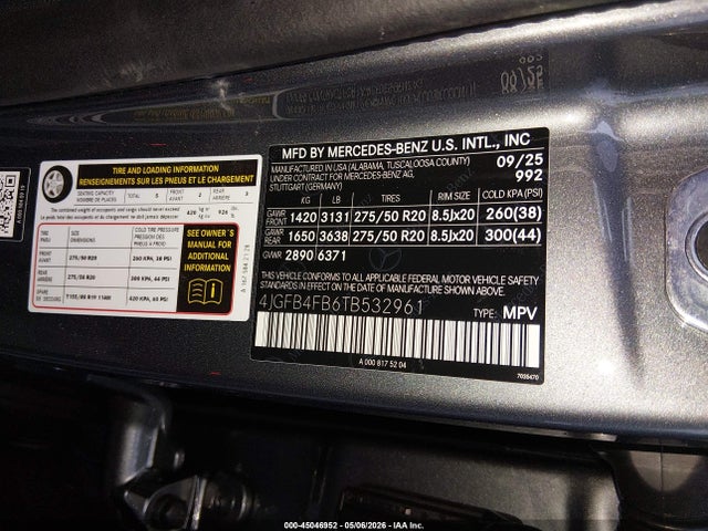 4JGFB4FB6TB532961 Mercedes-Benz GLE 350