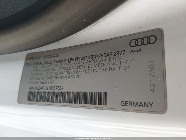 Продажа на аукционе авто 2017 Audi A7 3.0t Premium Plus, vin: WAUW2AFC6HN057584, номер лота: 45047050