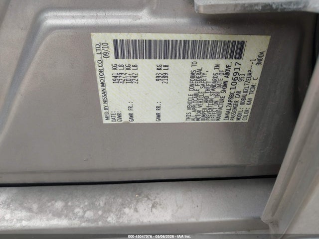 45047076 :رقم المزاد ، 1N4AL2AP8BC106917 vin ، 2011 Nissan Altima 2.5 S مزاد بيع
