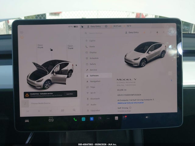 Aukcja sprzedaży 2021 Tesla Model Y Long Range Dual Motor All-wheel Drive, vin: 5YJYGDEEXMF202829, numer aukcji: 45047083