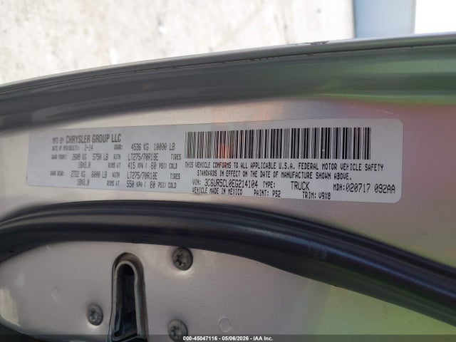 Продаж на аукціоні авто 2014 Ram 2500 Tradesman, vin: 3C6UR5CL0EG214104, номер лоту: 45047116