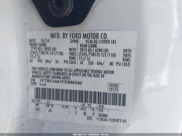 Ford F-350 Xl 2015 1FTBF3A61FEB88342 Image 9