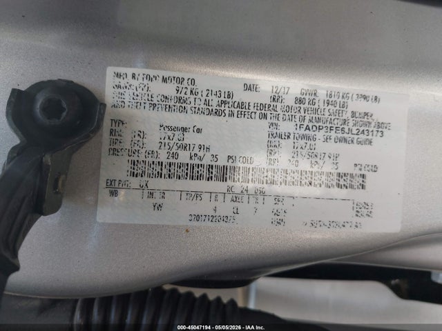 Продаж на аукціоні авто 2018 Ford Focus Se, vin: 1FADP3FE6JL243173, номер лоту: 45047194