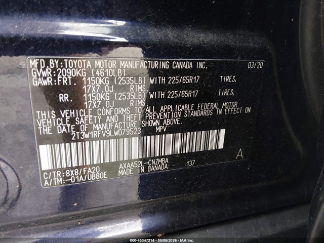 Toyota Rav4 Xle 2020 2T3W1RFV9LW079523 Image 9