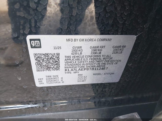 45047238 :رقم المزاد ، KL47LAEP8TB112467 vin ، 2026 Buick Envista Preferred Fwd مزاد بيع