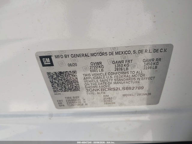 Продажа на аукционе авто 2020 Chevrolet Blazer Fwd 2lt, vin: 3GNKBCRS2LS692789, номер лота: 45047240