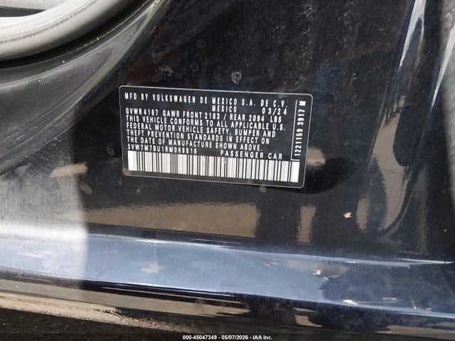 2024 Volkswagen Jetta 1.5t Se მანქანა იყიდება აუქციონზე, vin: 3VW7M7BU1RM069816, აუქციონის ნომერი: 45047349