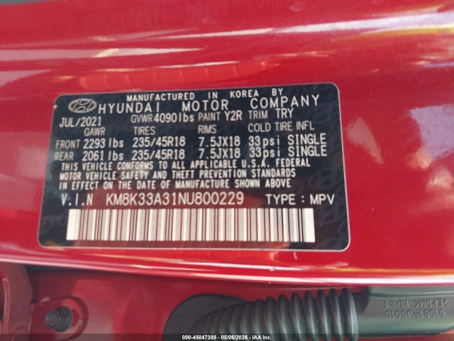 Продаж на аукціоні авто 2022 Hyundai Kona N Line, vin: KM8K33A31NU800229, номер лоту: 45047388