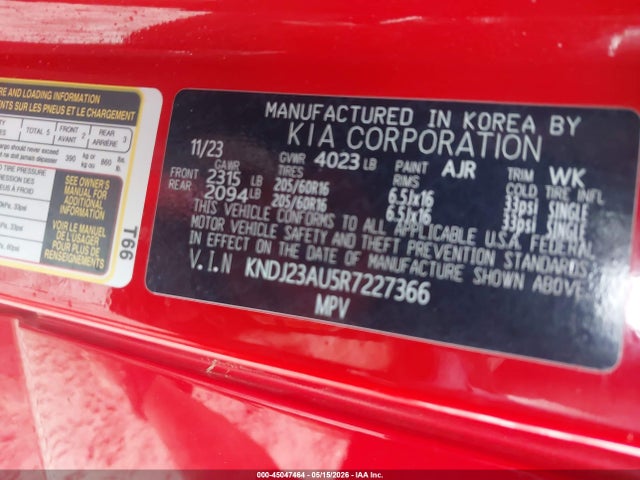 Продаж на аукціоні авто 2024 Kia Soul Lx, vin: KNDJ23AU5R7227366, номер лоту: 45047464