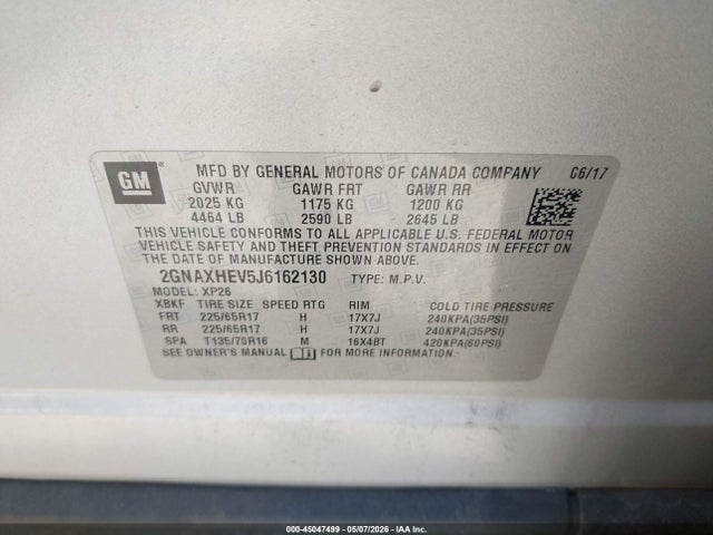Chevrolet EQUINOX LS 2018 2GNAXHEV5J6162130 Image 9