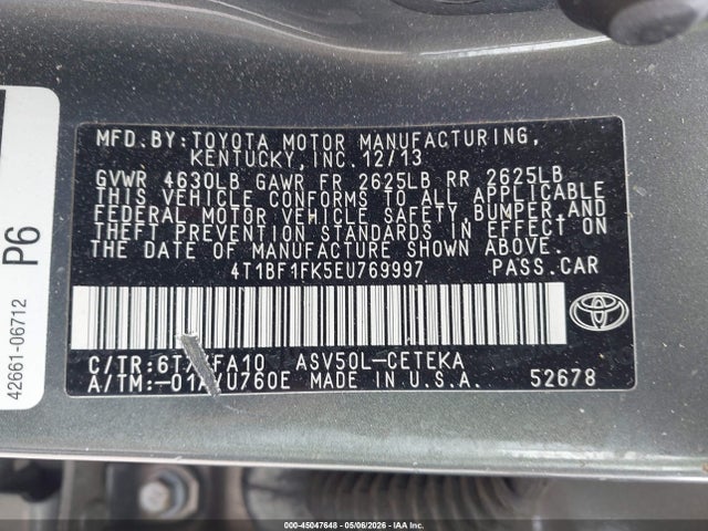 45047648 :رقم المزاد ، 4T1BF1FK5EU769997 vin ، 2014 Toyota Camry L مزاد بيع