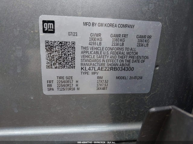 Aukcja sprzedaży 2024 Buick Envista Preferred Fwd, vin: KL47LAE22RB034300, numer aukcji: 45047743