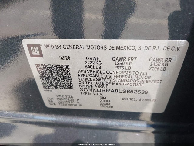 Продаж на аукціоні авто 2020 Chevrolet Blazer Fwd 1lt, vin: 3GNKBBRA8LS652539, номер лоту: 45047803