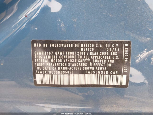 3VWBX7BU0SM095850 Volkswagen Jetta 1.5t Sport