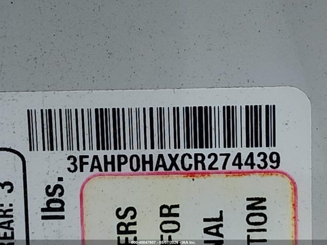 Aukcja sprzedaży 2012 Ford Fusion Se, vin: 3FAHP0HAXCR274439, numer aukcji: 45047807
