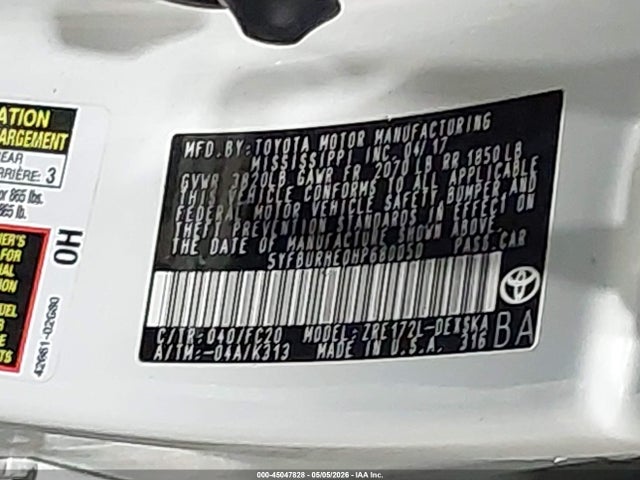 45047828 :رقم المزاد ، 5YFBURHE0HP680050 vin ، 2017 Toyota Corolla Se مزاد بيع