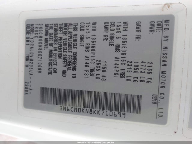 3N6CM0KN8KK710699 Nissan Nv200 S