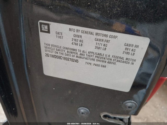 Aukcja sprzedaży 2008 Chevrolet Impala Ss, vin: 2G1WD58C189270245, numer aukcji: 45047901