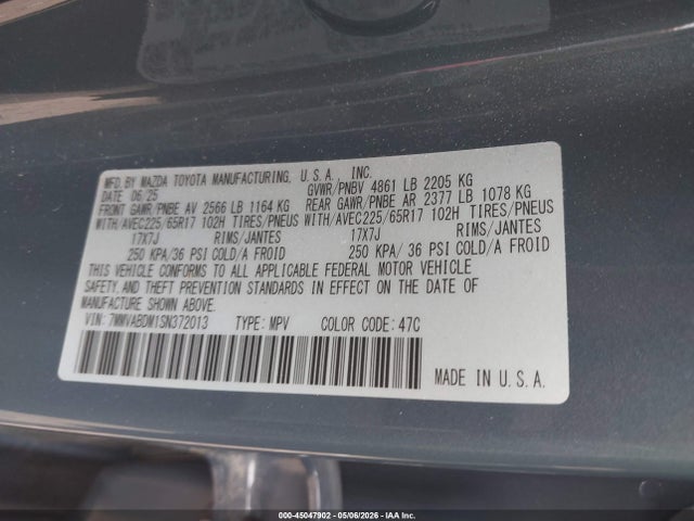Aukcja sprzedaży 2025 Mazda Cx-50 2.5 S Premium Package, vin: 7MMVABDM1SN372013, numer aukcji: 45047902