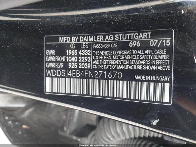 Mercedes-Benz CLA 250 2015 WDDSJ4EB4FN271670 Image 9