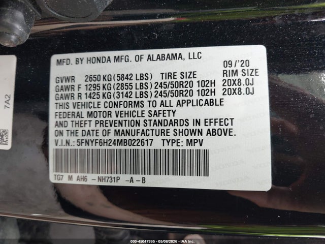Honda Pilot Awd Special Edition 2021 5FNYF6H24MB022617 Image 9