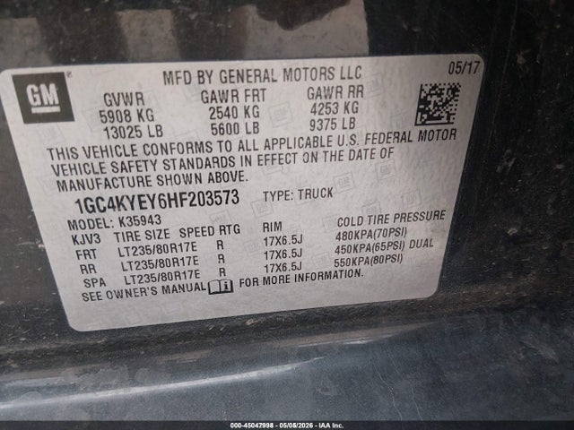 1GC4KYEY6HF203573 Chevrolet Silverado 3500hd Wt
