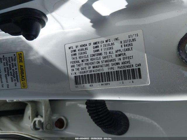 45048052 :رقم المزاد ، 19UUB2F38FA024513 vin ، 2015 Acura Tlx V6 مزاد بيع
