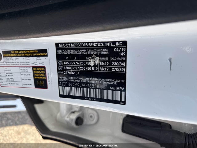 Продажа на аукционе авто 2020 Mercedes-benz Gle 350 4matic, vin: 4JGFB4KB9LA036838, номер лота: 45048063